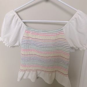 COPY - Zara Girls Size 10 smocked rainbow shirt top